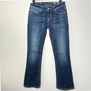 Miss Me Women's Signature Boot‎ Jeans Style JP5494BV 28 Cross Bling Y2K Western